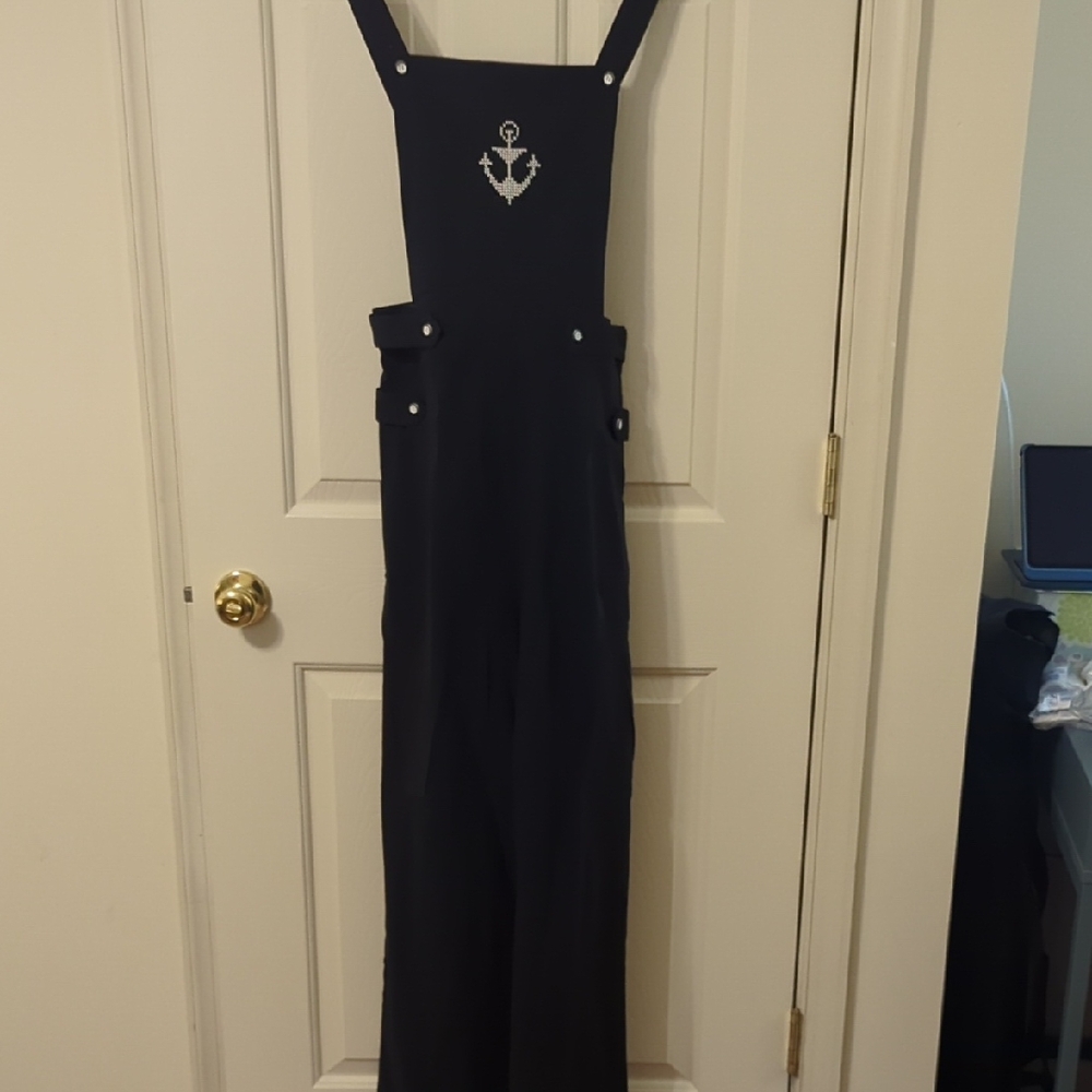 Voodoo Vixen Navy Jumpsuit with Nautical Detail